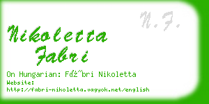 nikoletta fabri business card